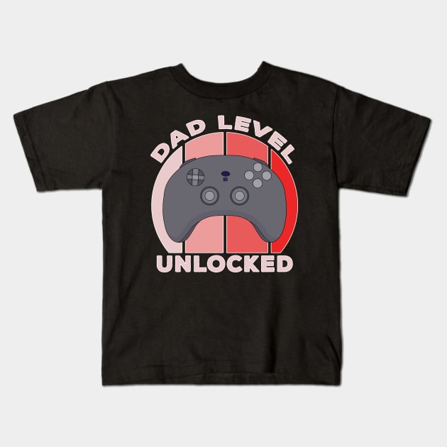 Dad Level Unlocked Kids T-Shirt by DiegoCarvalho